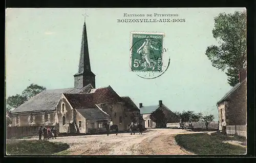 AK Bouzonville-aux-Bois, L`Eglise et la Place