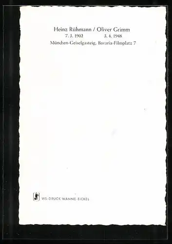 AK Schauspieler Heinz Rühmann und Oliver Grimm