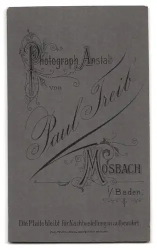 Fotografie Paul Treib, Mosbach, Herr mit schön geschwungenem Moustache