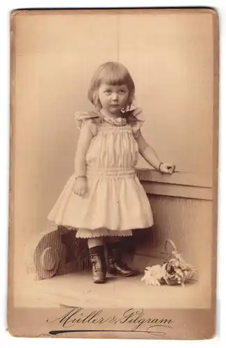 Fotografie Müller & Pilgram, Dresden, See-Str. 21, Kleines Mädchen im weissen Kleid