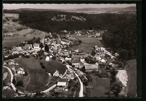 AK Schamhaupten /Opf., Fliegeraufnahme des Dorfes