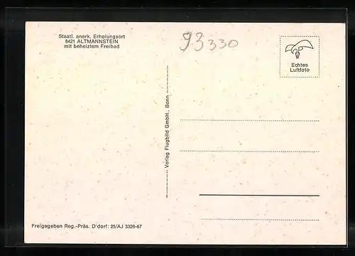 AK Altmannstein, Freibad aus der Vogelschau