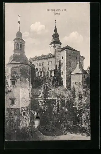 AK Friedland / Frydlant, Teilansicht des Schlosses
