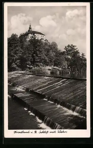 AK Friedland / Frydlant, Schloss mit Wehr