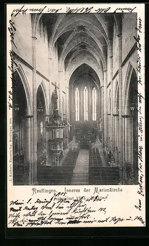 AK Reutlingen, Inneres der Marienkirche