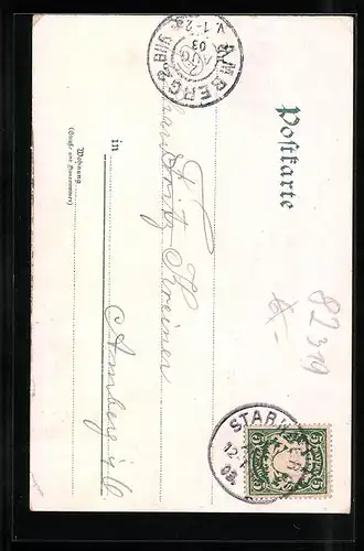 AK Assenhausen, Bismarckthurm am Starnberger See