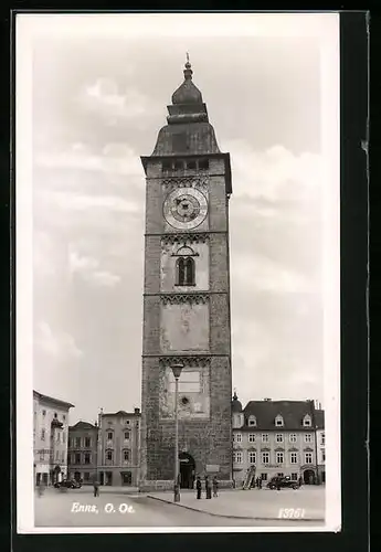 AK Enns, Strassenpartie mit Turm
