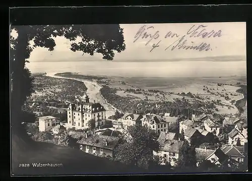 AK Walzenhausen, Ortsansicht aus der Vogelschau