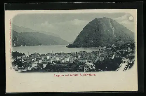 Mondschein-AK Lugano, col Monte S. Salvatore