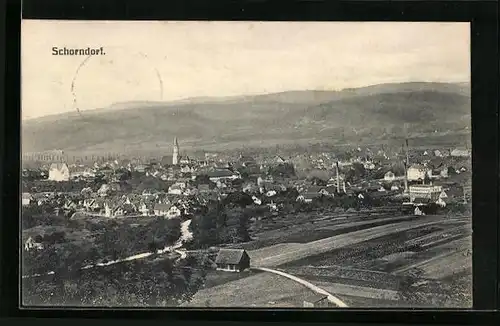 AK Schorndorf, Panorama mit Kirche