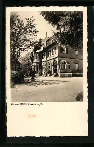 AK Münsingen, Hardt-Hotel mit Gartenanlage