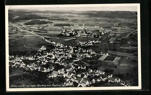 AK Stetten a. k. M., Lager Heuberg als Fliegeraufnahme