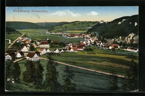 AK Strassberg /Hohenzollern, Panorama des Ortes