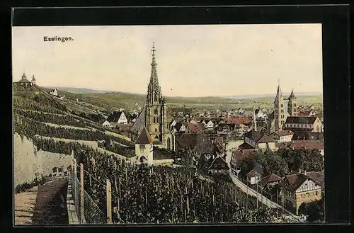 AK Esslingen a. Neckar, Ortsansicht aus der Vogelschau