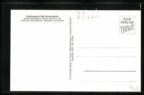 AK Kaisersbach /Schw., Ortsansicht aus der Vogelschau