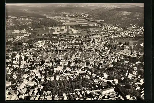 AK Schorndorf im Remstal, Ortsansicht vom Flugzeug aus