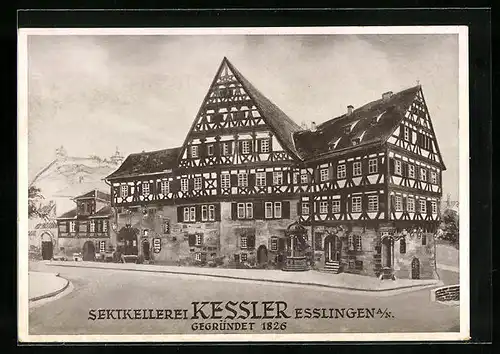 AK Esslingen a. N., Sektkellerei Kessler