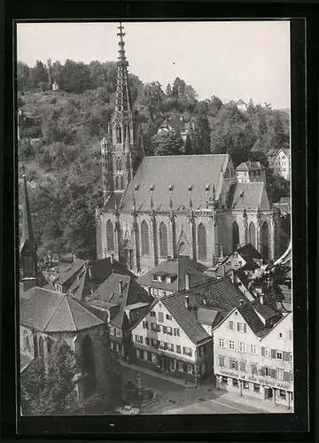 AK Esslingen a. N., Pauls- und Frauenkirche, vom Turm der Stadtkirche aus