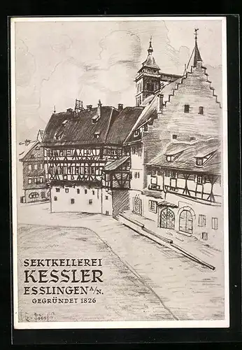 AK Esslingen a. N., Sektkellerei Kessler