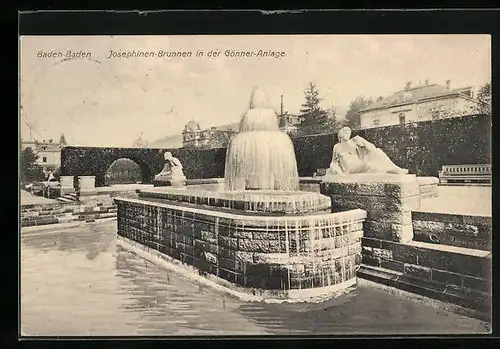 AK Baden-Baden, Josephinen-Brunnen in der Gönner-Anlage