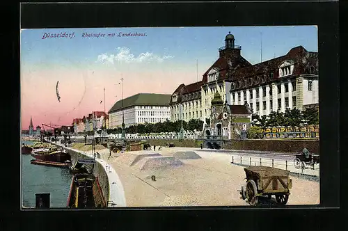 AK Düsseldorf, Rheinufer mit Landeshaus