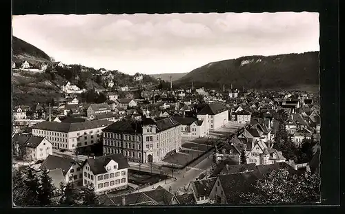 AK Ebingen, Blick über Stadtdächer des Zentrums