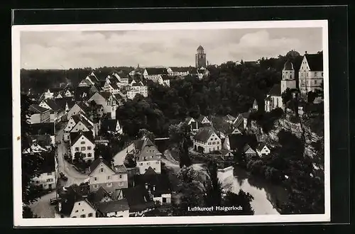 AK Haigerloch, Blick über Wohnhäuser durch die Stadt