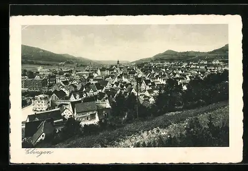 AK Ebingen, Blick über Stadtdächer
