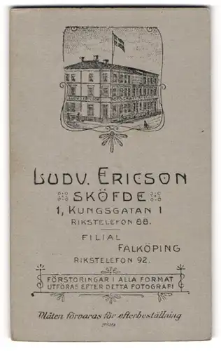 Fotografie Ludv. Ericson, Sköfde, Kungsgatan 1, Ansicht Sköfde, Blick auf das Ateliersgebäude