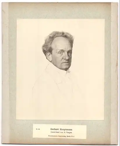 Fotografie Werckmeisters Kunstverlag, Portrait Gerhard Hauptmann nach H. Varges