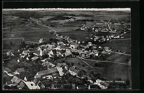 AK Stetten a. k. M., Häuser des Ortes aus der Vogelschau