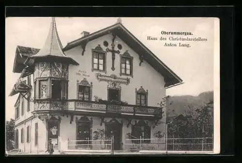 AK Oberammergau, Haus des Christusdarstellers Anton Lang