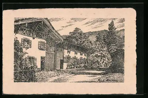 Künstler-AK Oberammergau, Das Klepperhaus