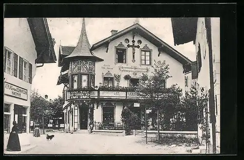 AK Oberammergau, Haus des Christus Darstellers Anton Lang