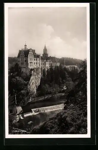 AK Sigmaringen, Blick zum Schloss