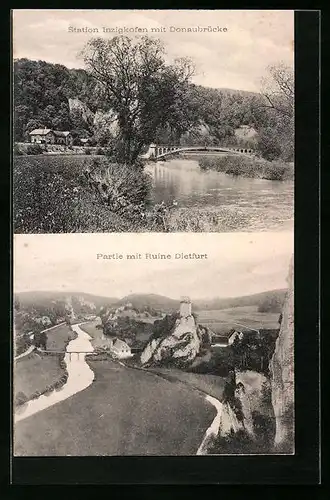 AK Inzigkofen, Station an der Donaubrücke und Ruine Dietfurt