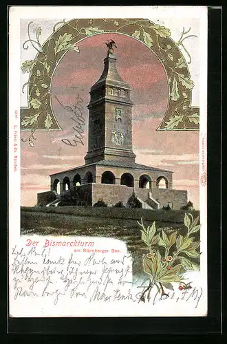 AK Assenhausen, Bismarckturm am Starnberger See