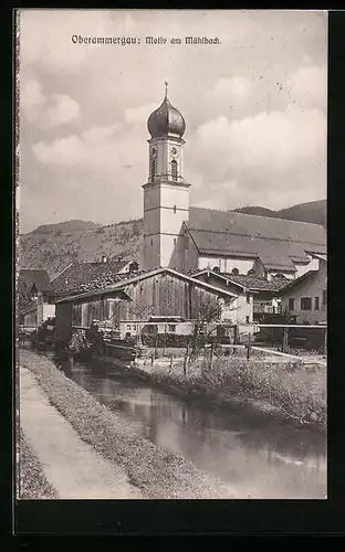 AK Oberammergau, Motiv am Mühlbach