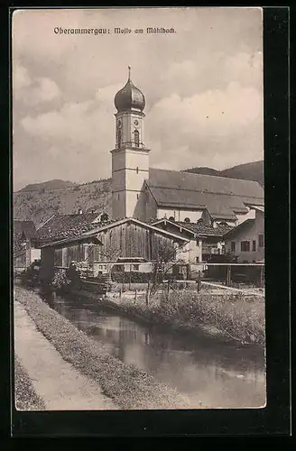 AK Oberammergau, Motiv am Mühlbach