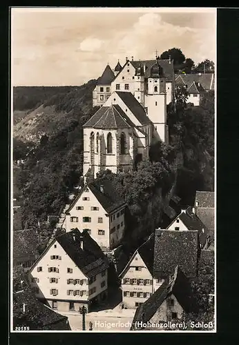 AK Haigerloch, Ortsansicht mit Schloss aus der Vogelschau