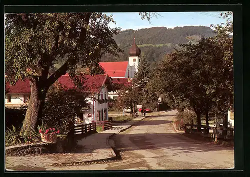 AK Feilnbach /Obb., Ortspartie mit Kirche