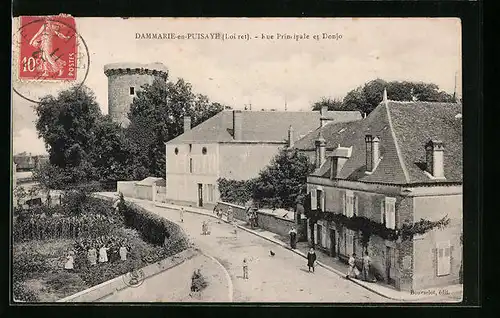 AK Dammarie-en-Puisaye, Rue Principale et Donjo