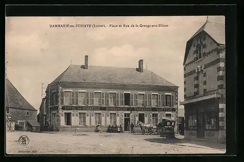 AK Dammarie-en-Puisaye, Place et Rue de la Grange-aux-Dimes