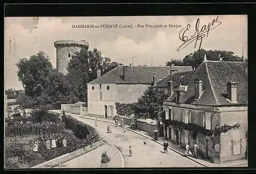 AK Dammarie-en-Puisaye, Rue Principale et Donjon