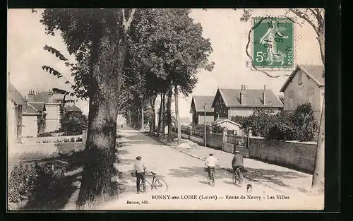 AK Bonny-sur-Loire, Route de Neuvy - Les Villas