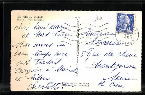 AK Montbouy, Vue aérienne