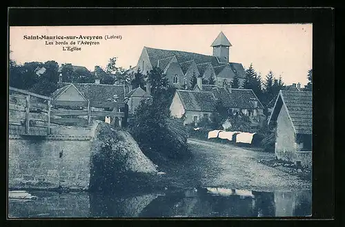 AK Saint-Maurice-sur-Aveyron, Les bords de l`Aveyron, L`Eglise