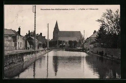 AK Bazoches-les-Gallerandes, L`Eglise et l`Abreuvoir