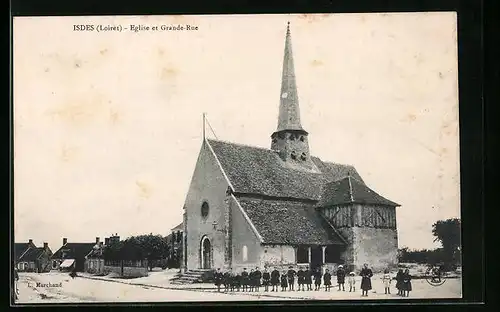 AK Isdes, Eglise et Grande-Rue