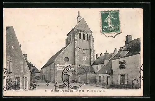 AK Saint-Denis-de-l`Hotel, Place de l`Eglise